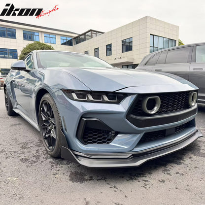 2024-2026 Ford Mustang Front Upper LED Grille Gloss Black ABS V1 Style