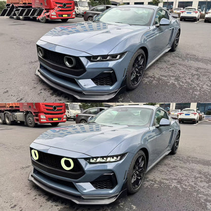 2024-2026 Ford Mustang Front Upper LED Grille Gloss Black ABS V1 Style