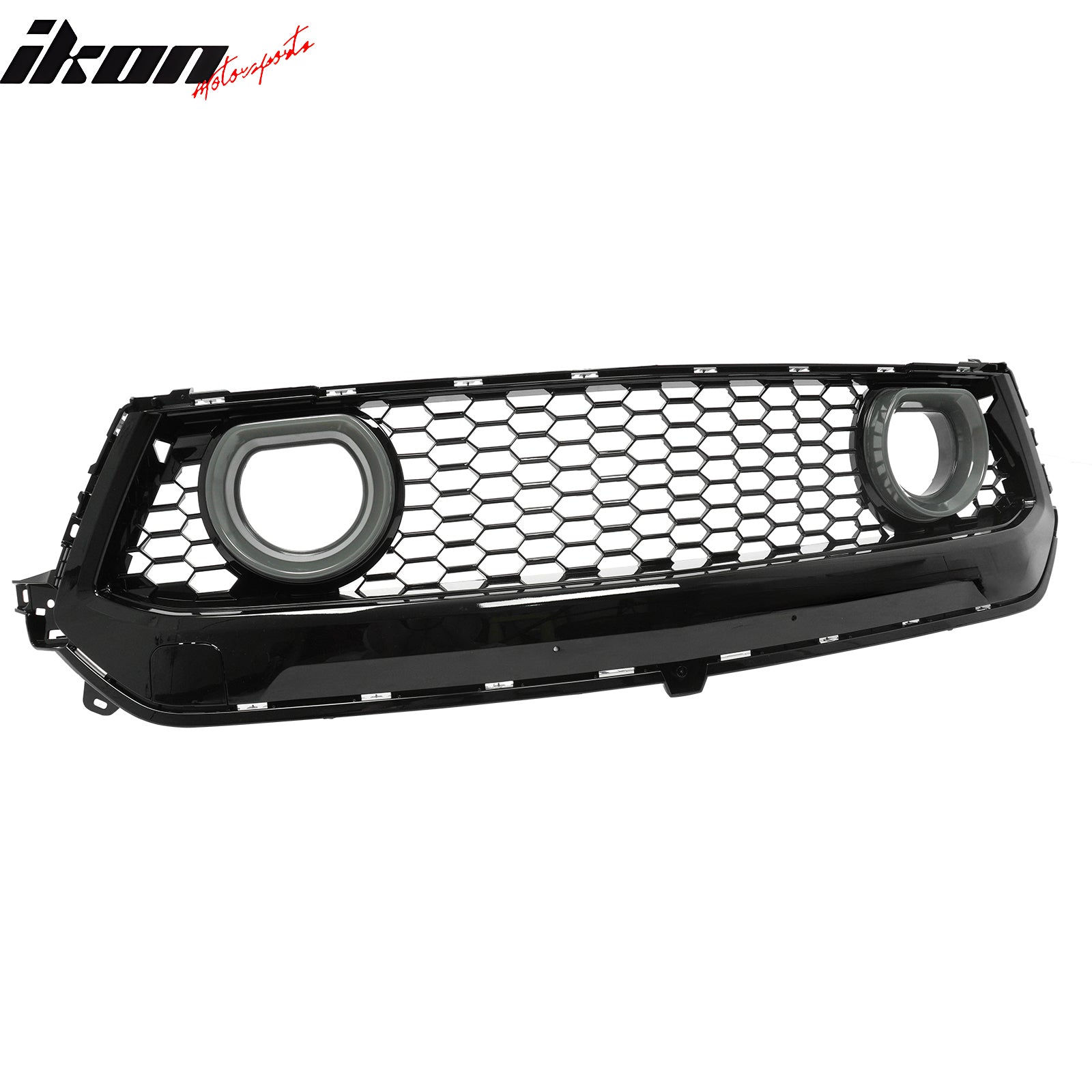 2024-2026 Ford Mustang Front Upper LED Grille Gloss Black ABS V1 Style