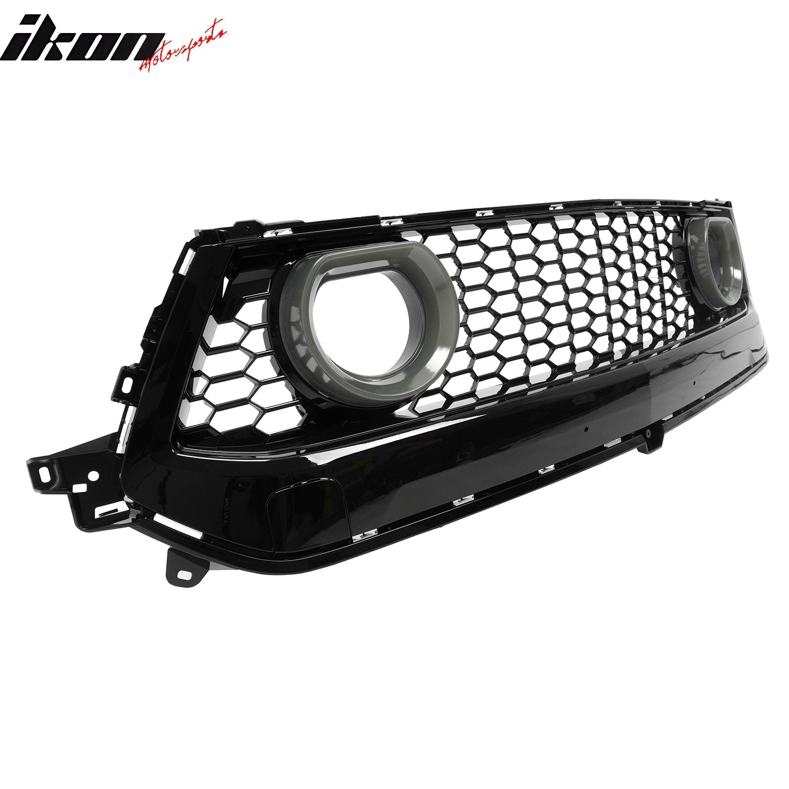 2024-2026 Ford Mustang Front Upper LED Grille Gloss Black ABS V1 Style