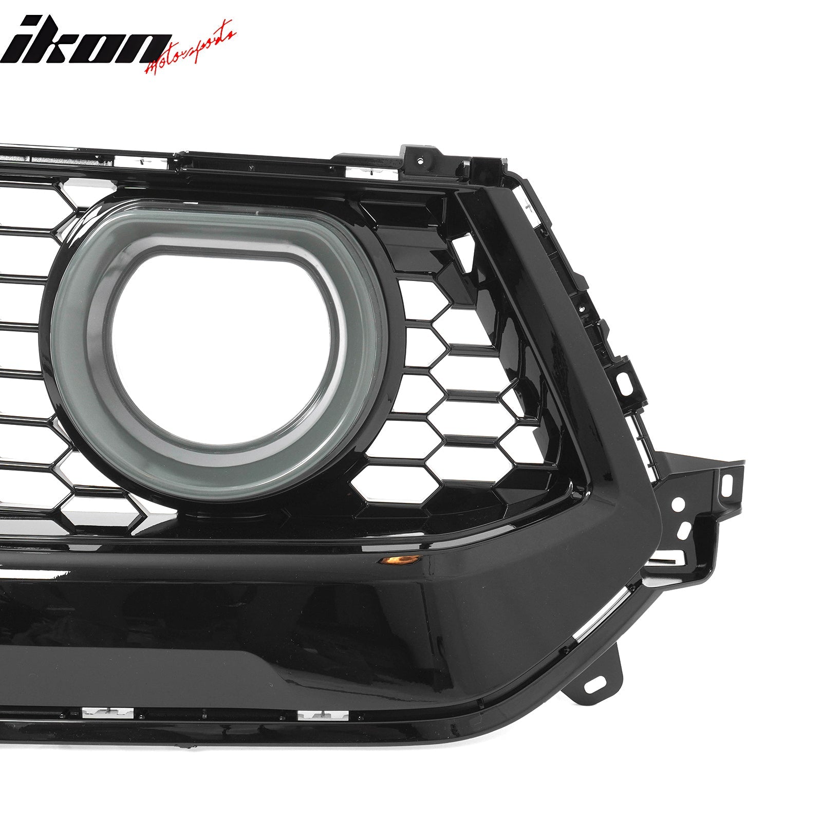 2024-2026 Ford Mustang Front Upper LED Grille Gloss Black ABS V1 Style