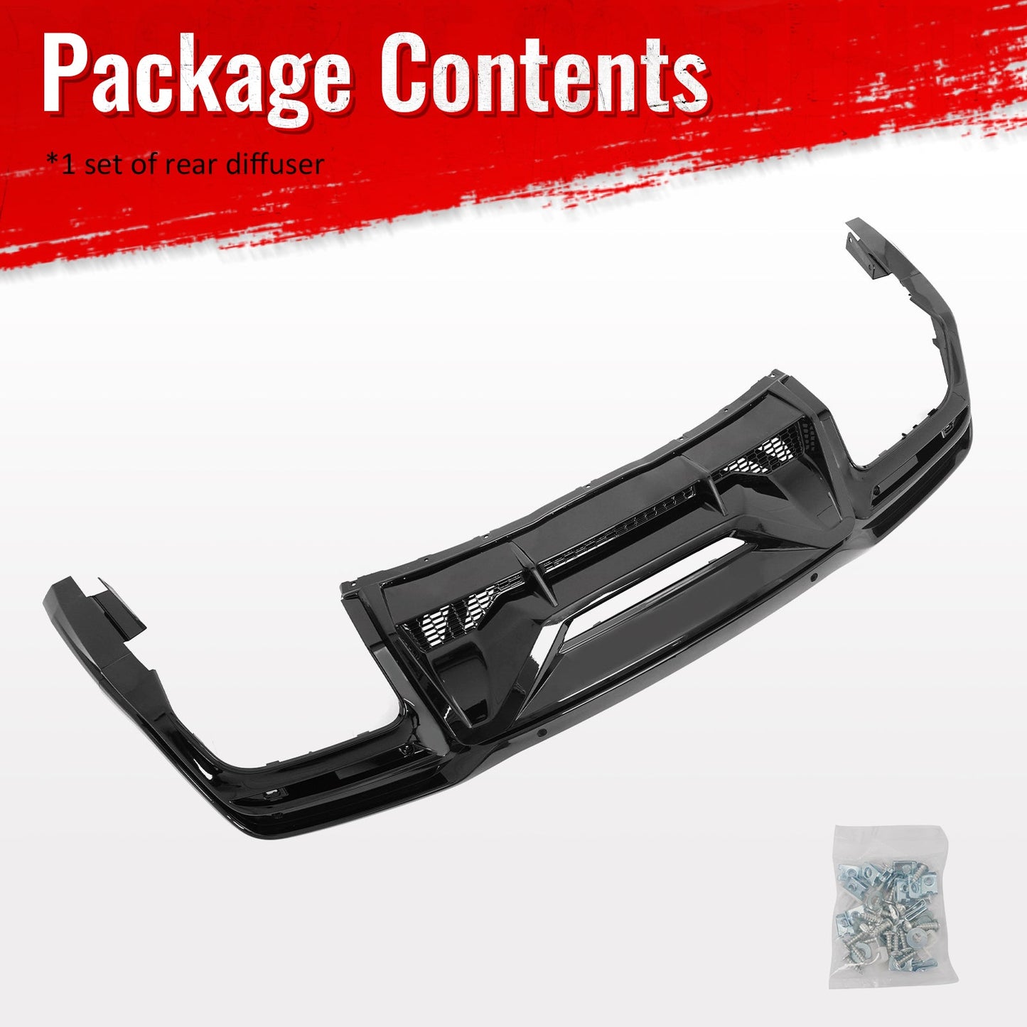 2024-2026 Ford Mustang Dark Horse OE Gloss Black Rear Bumper Diffuser