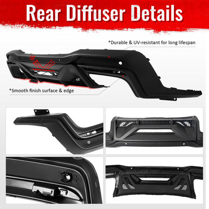 2024-2026 Ford Mustang Dark Horse OE Matte Black Rear Bumper Diffuser