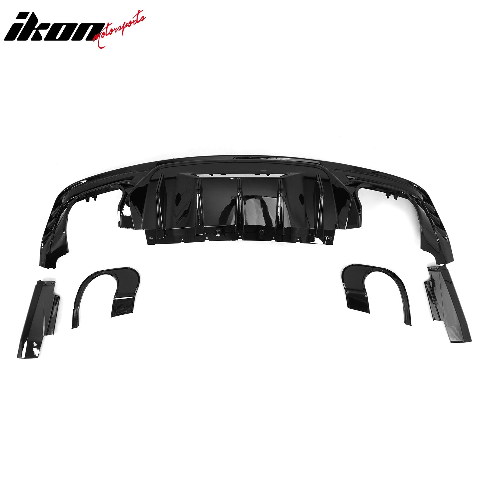 2024-2026 Ford Mustang Rear Diffuser Rock Style Gloss Black