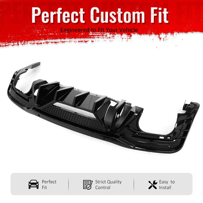 2024-2026 Ford Mustang Rear Diffuser Speed Style Gloss Black