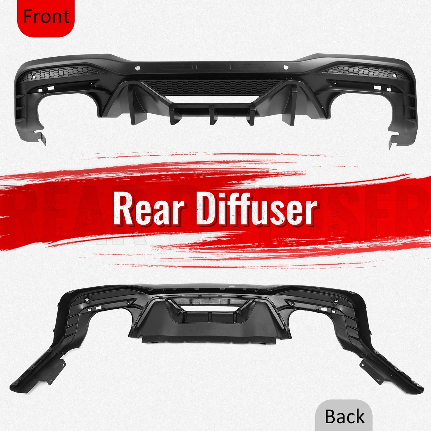 2024-2026 Ford Mustang Rear Diffuser Speed Style Matte Black