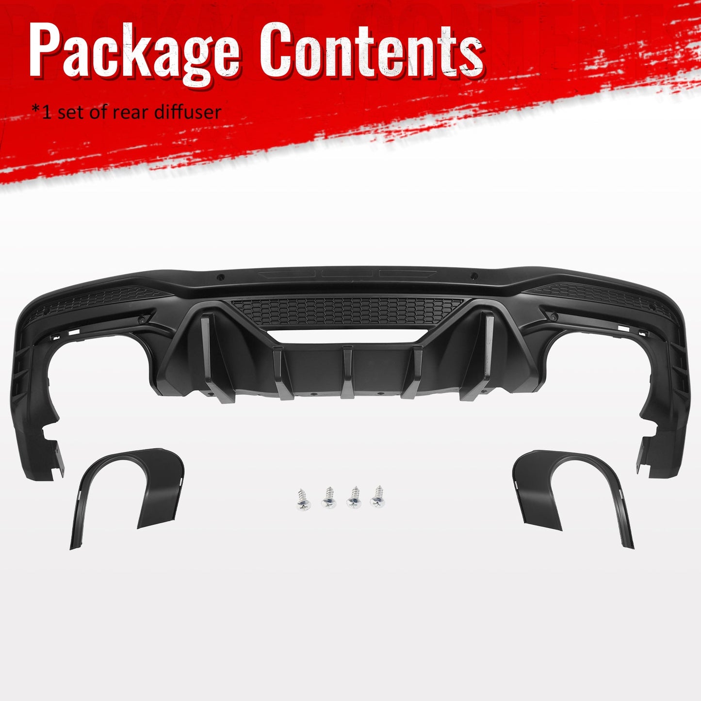 2024-2026 Ford Mustang Rear Diffuser Speed Style Matte Black