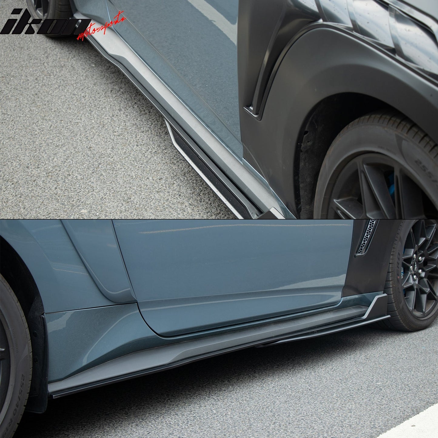 2024-2026 Ford Mustang Side Skirt GT500 Style Rocker Panel Matte Black