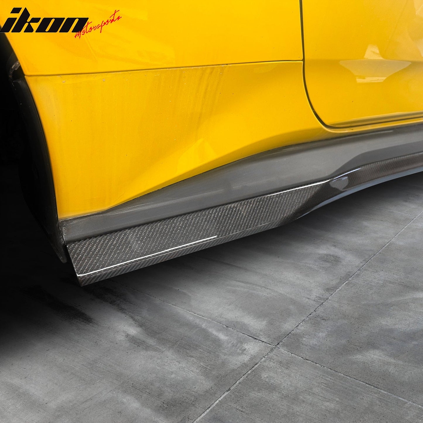 2024-2026 Ford Mustang R Style Carbon Fiber Side Skirts Splitters Pair