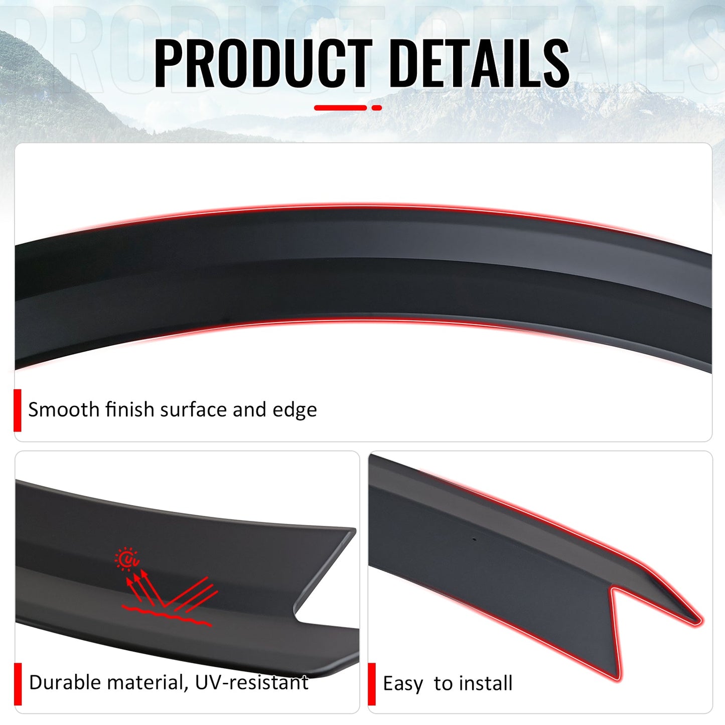 2024-2026 Ford Mustang S650 7th R Style Matte Black Trunk Spoiler ABS