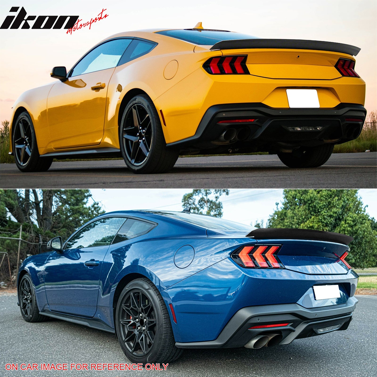 2024-2026 Ford Mustang S650 7th R Style Matte Black Trunk Spoiler ABS