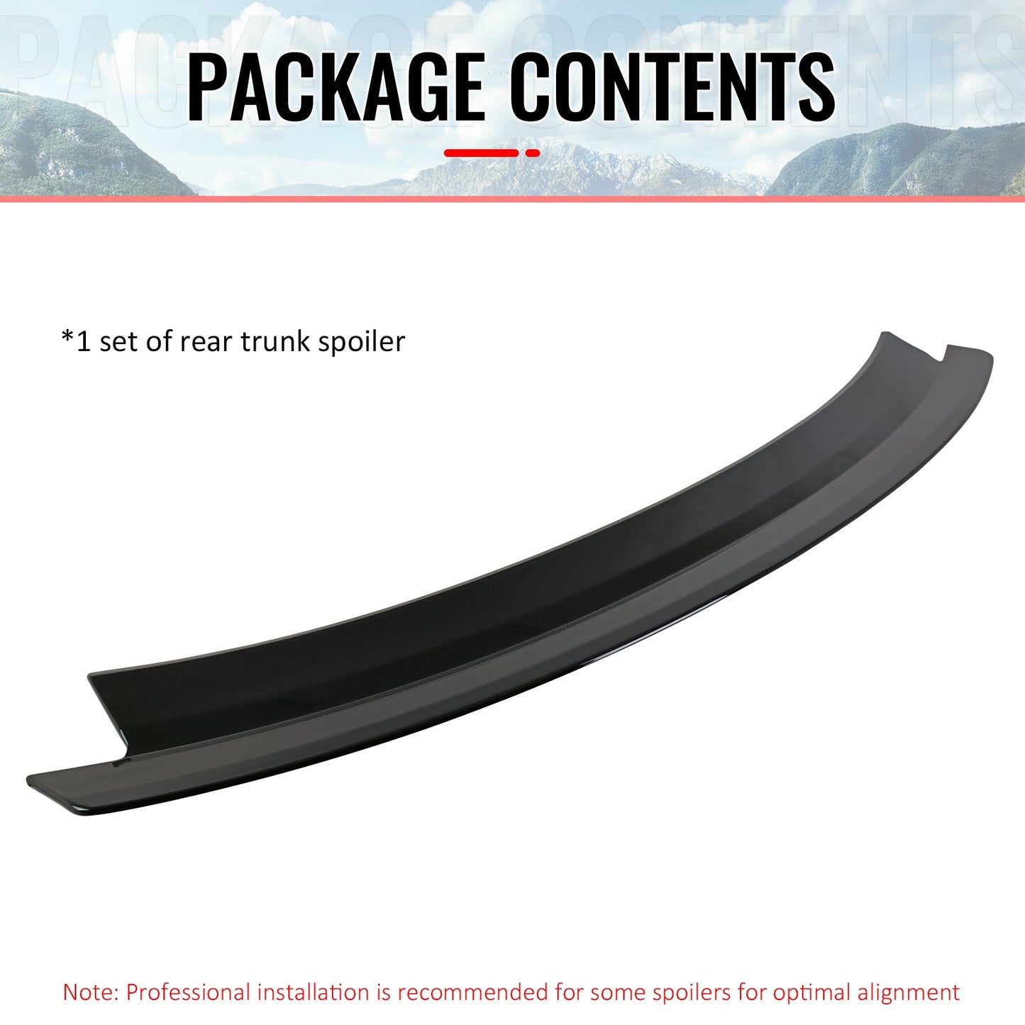 2024-2026 Ford Mustang S650 7th R Style Gloss Black Trunk Spoiler ABS