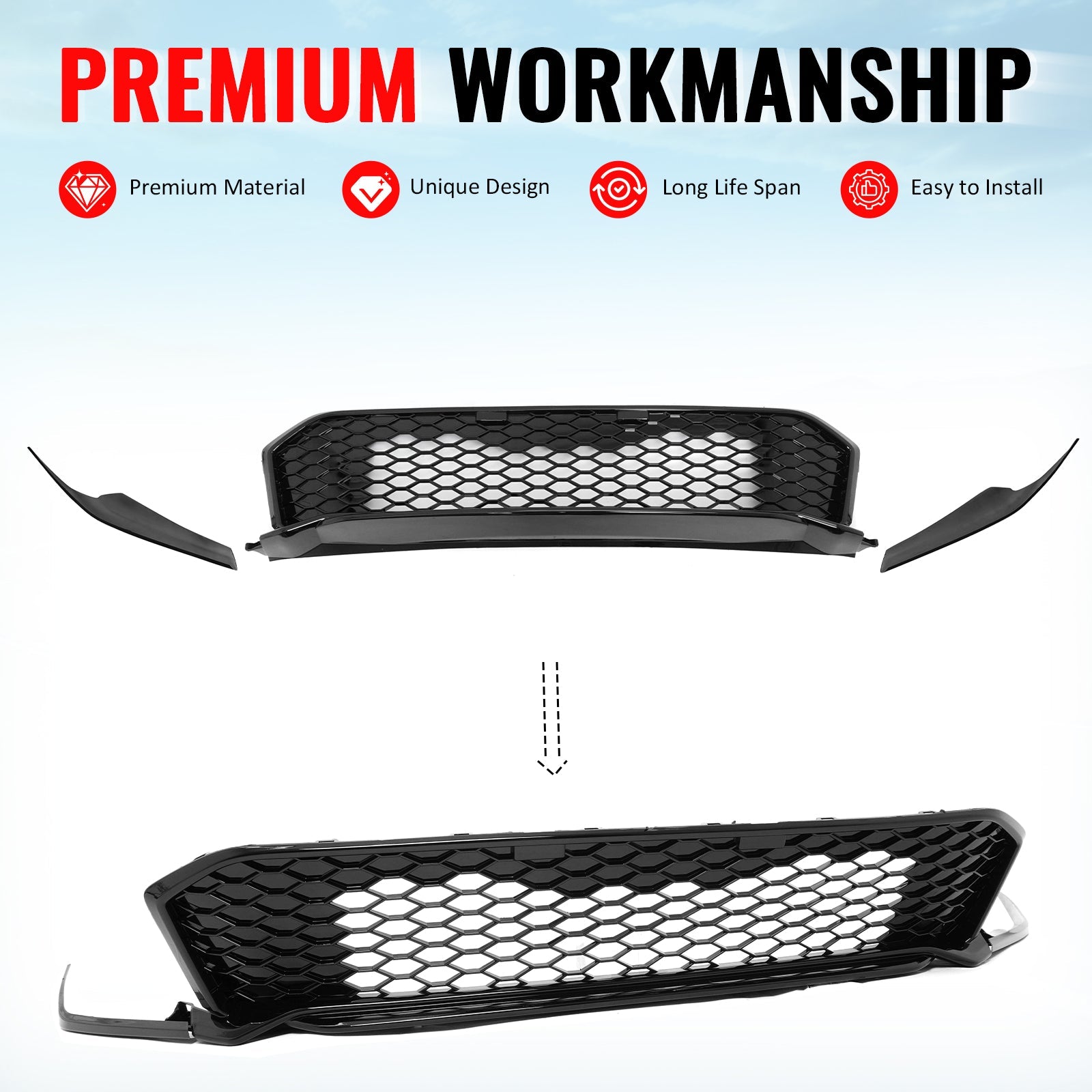 2025-2026 Honda Civic Type R Front Bumper Lower Grille ABS