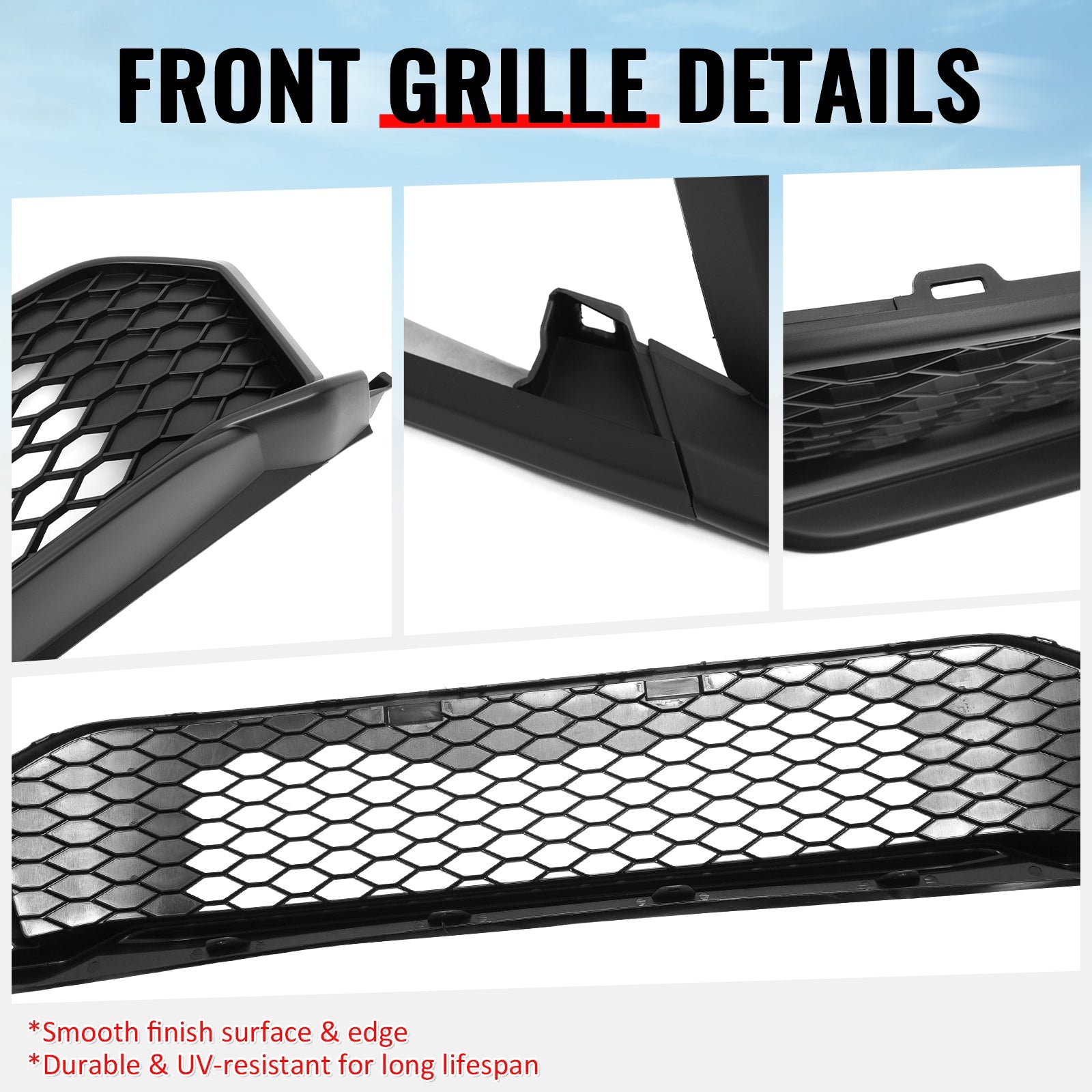 2025-2026 Honda Civic Matte Black Type R Front Bumper Lower Grille ABS
