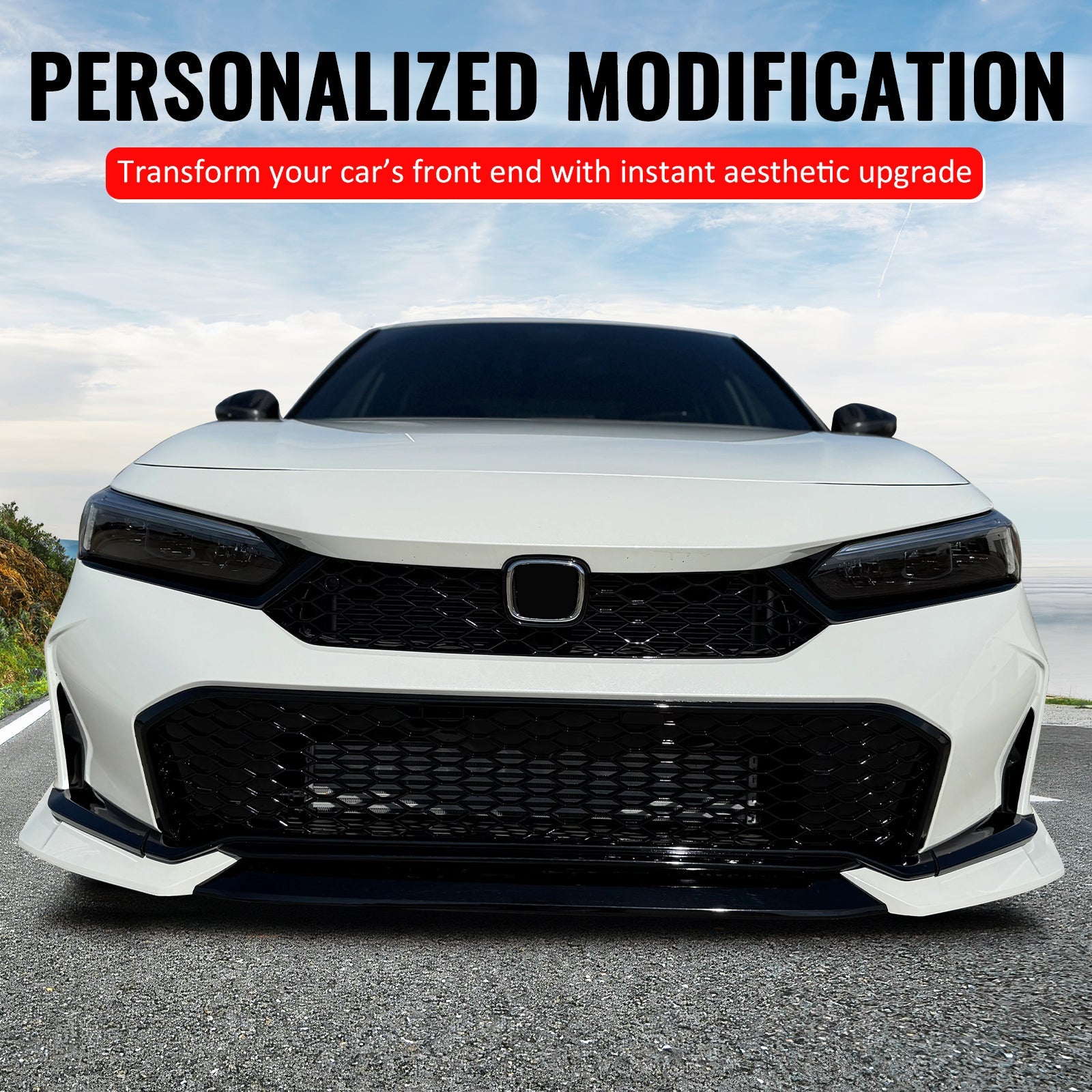 2025-2026 Honda Civic Matte Black Type R Front Bumper Lower Grille ABS