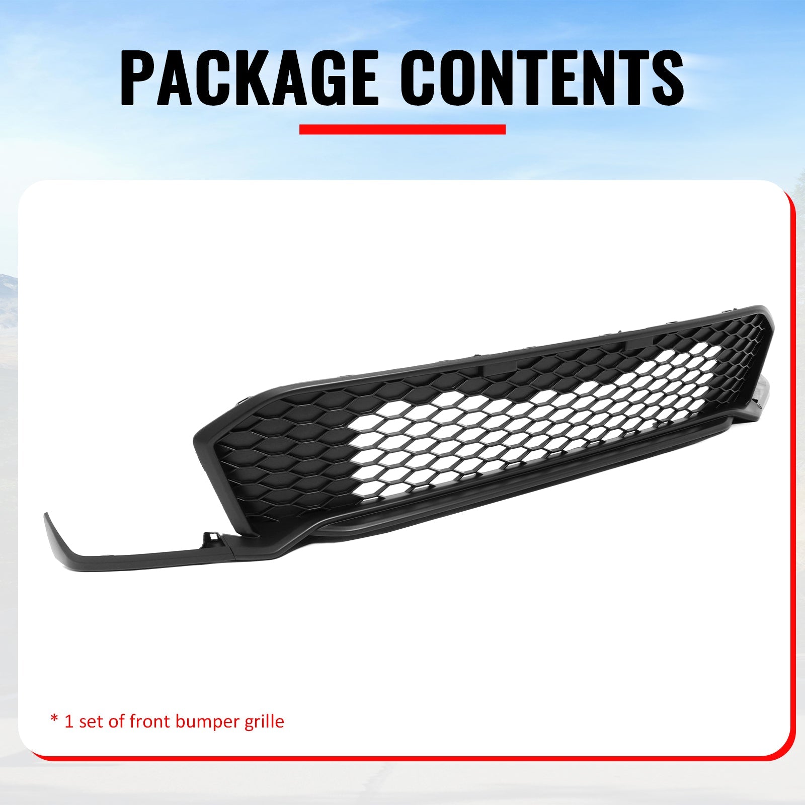 2025-2026 Honda Civic Matte Black Type R Front Bumper Lower Grille ABS
