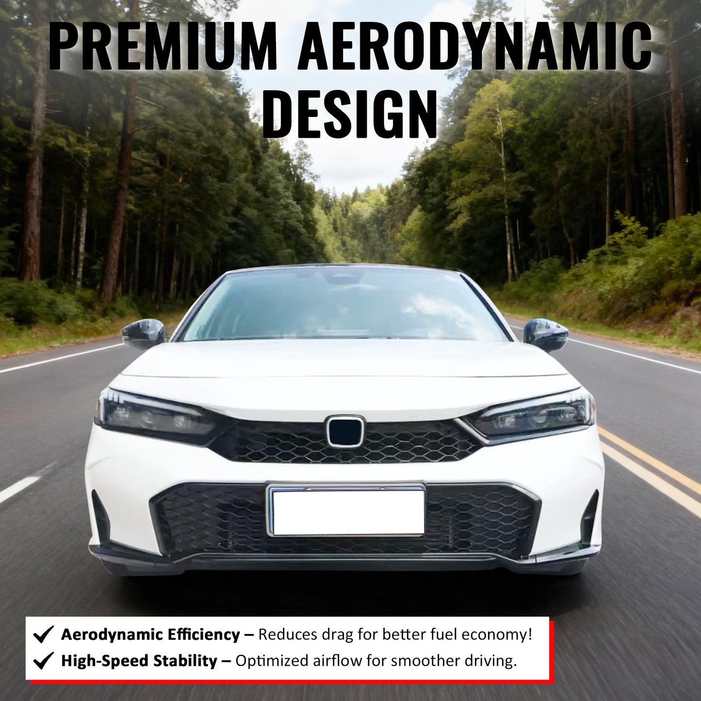 2025-2026 Honda Civic Matte Black Type R Front Bumper Lower Grille ABS
