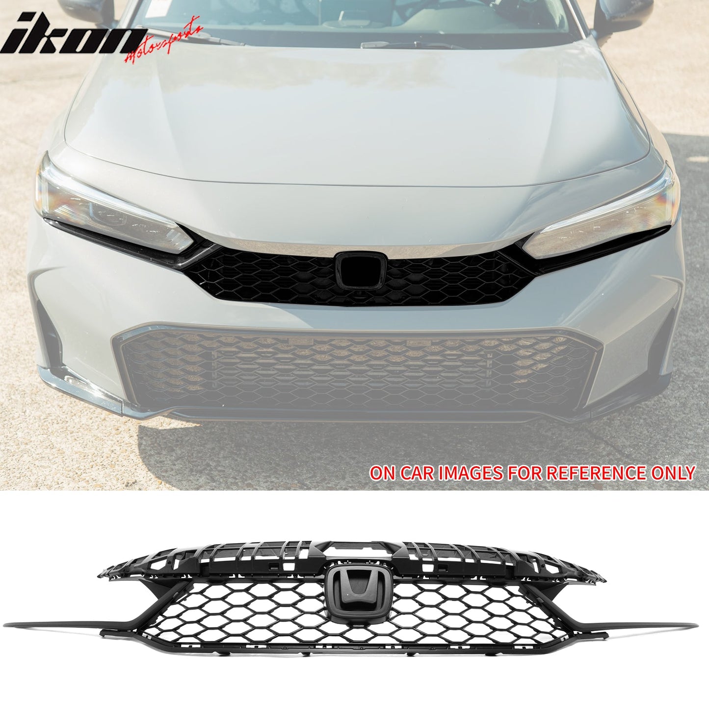 2025-2026 Honda Civic Matte Black Type R Front Lower Upper Grilles ABS