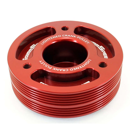GrimmSpeed Lightweight Crank Pulley Red - Subaru Models (inc. 2002-2014 WRX / 2004+ STI)