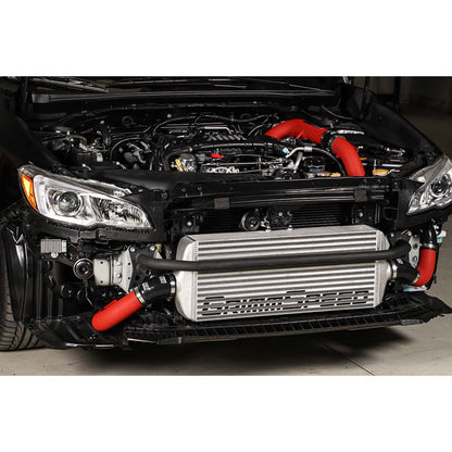 GrimmSpeed Front Mount Intercooler Kit Silver Core w/ Red Piping - 2015-2021 Subaru WRX