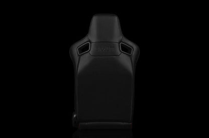 Braum Elite-X Series Sport Seats - Black PU / Navy Denim / Orange Stitching Pair - Universal