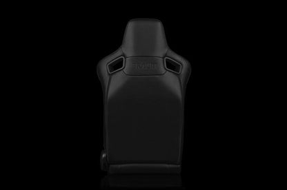 Braum Elite Series Sport Seats - Black Leatherette (Black Stitching) Pair - Universal