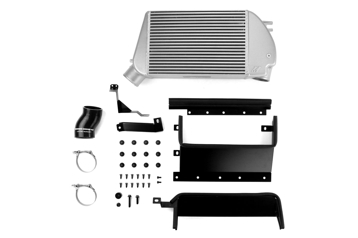 Mishimoto Top Mount Intercooler Kit Silver w/ Polished Charge Pipe - 2015-2021 Subaru WRX