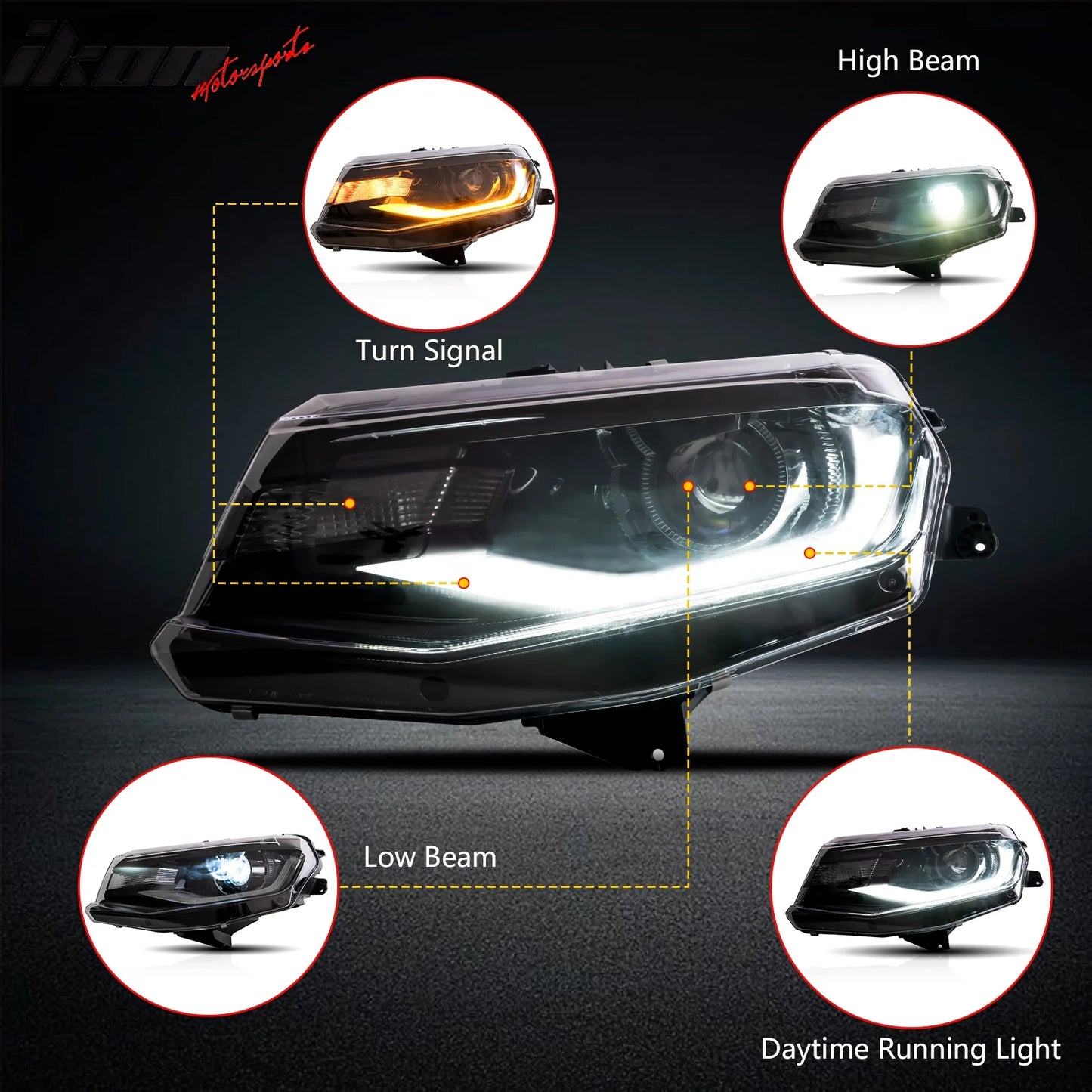 Ikon Motorsports 2016-2018 Chevrolet Camaro Projector Headlights