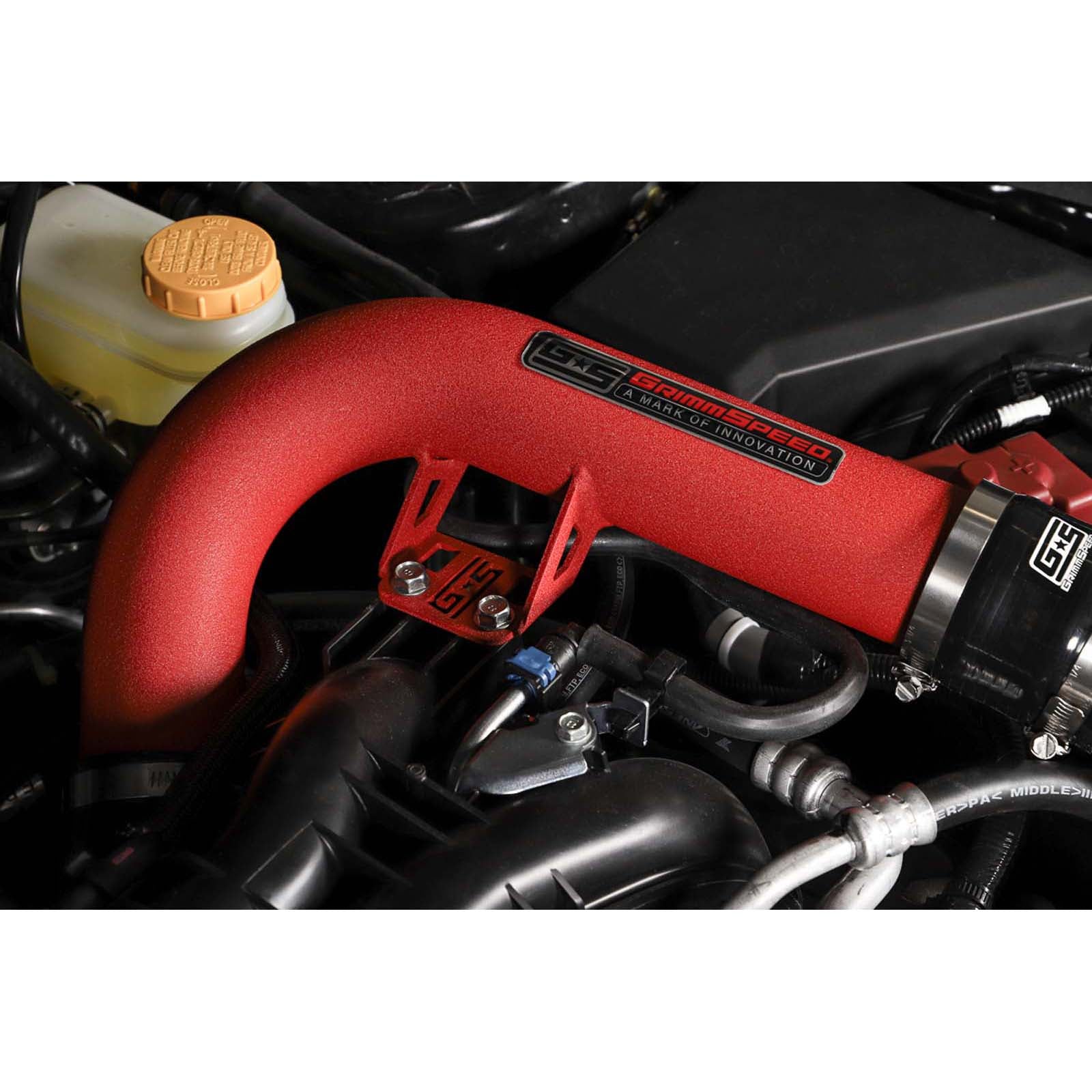 GrimmSpeed Front Mount Intercooler Kit Black Core w/ Red Piping - 2015-2021 Subaru WRX