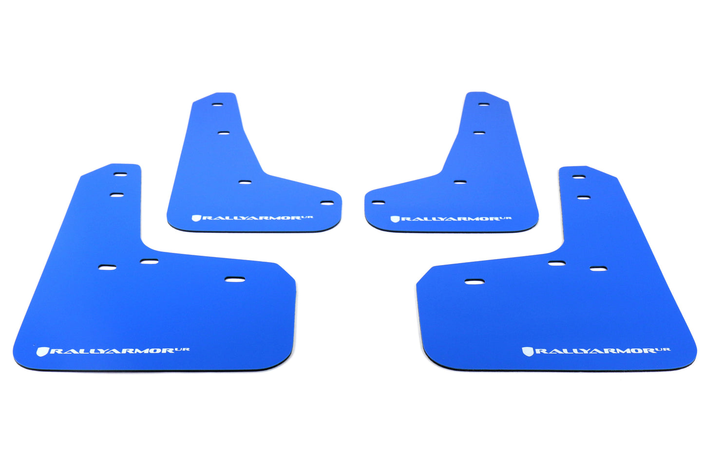 Rally Armor UR Mudflaps Nitrous Blue Urethane White Logo - 2013-2018 Ford Focus ST / 2016-2018 RS