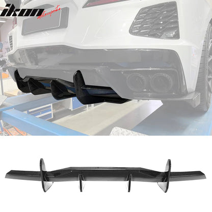 2020-2024 Chevy Corvette C8 Gloss Rear Bumper Diffuser Carbon Fiber