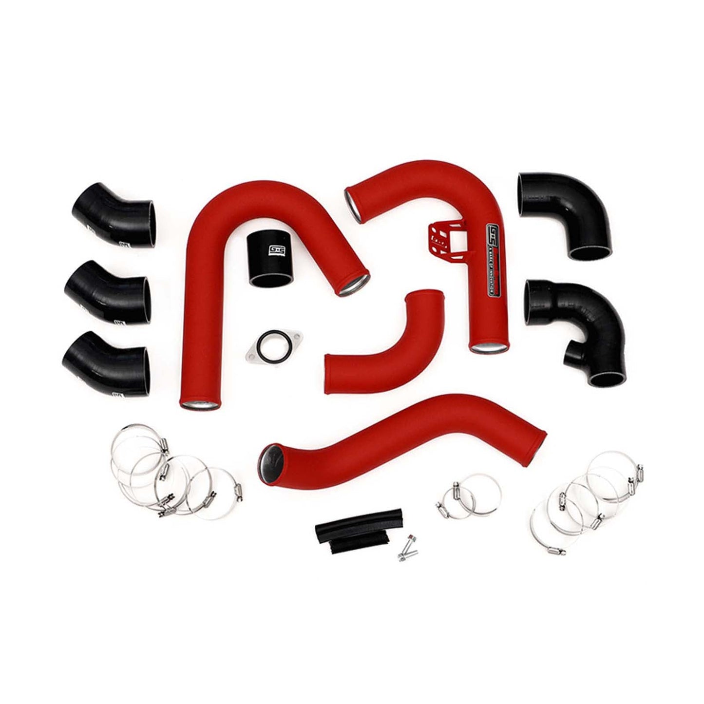 GrimmSpeed Front Mount Intercooler Kit Black Core w/ Red Piping - 2015-2021 Subaru WRX