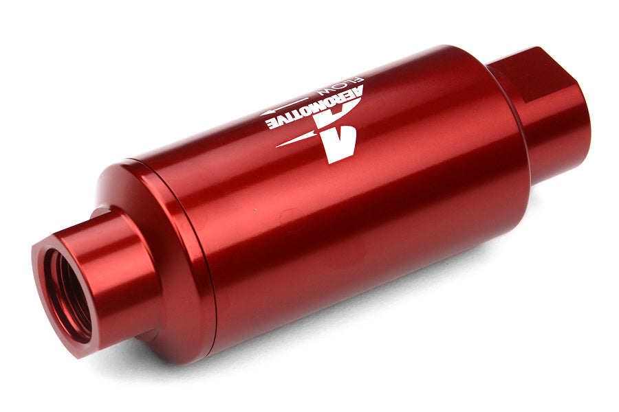 Aeromotive Fuel Filter Red 100 Micron Stainless Steel Element - Universal