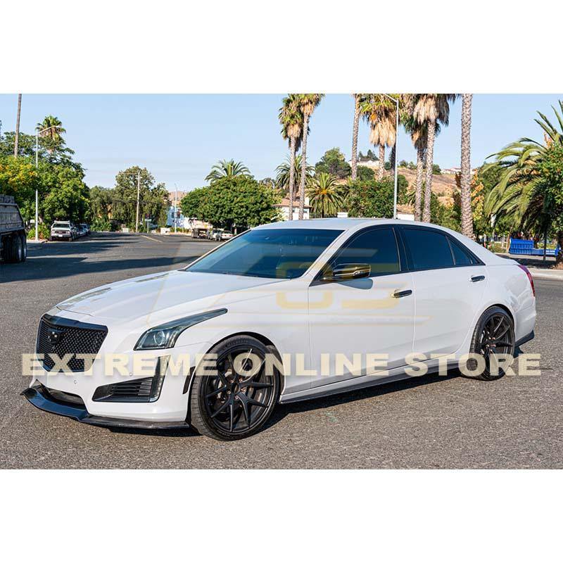 2014-19 Cadillac CTS Carbon Fiber Front Splitter & Side Skirts