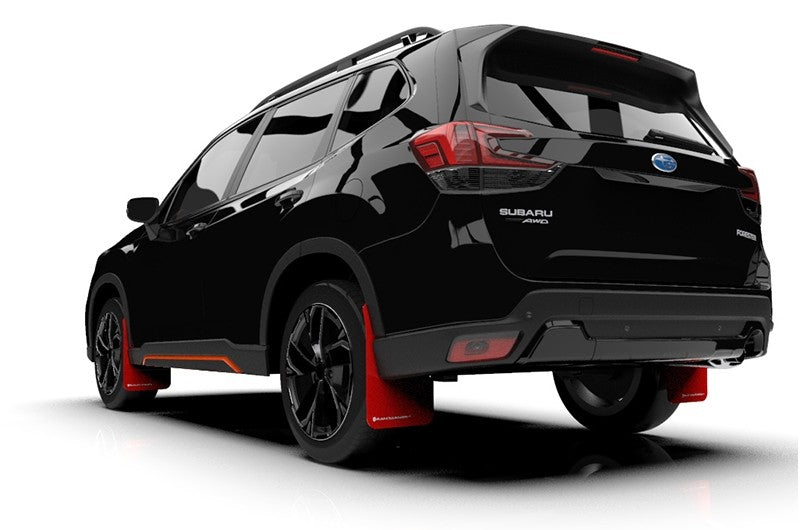 Rally Armor UR Mudflaps Red Urethane White Logo - 2019-2024 Subaru Forester