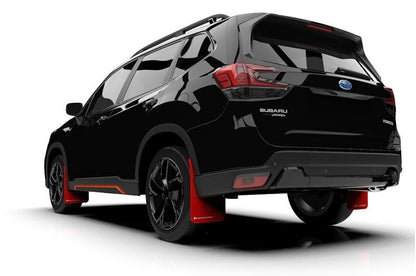 Rally Armor UR Mudflaps Red Urethane White Logo - 2019-2024 Subaru Forester