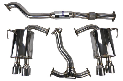 Invidia Q300 Quad Tipped Cat Back Exhaust - Single Layer Stainless Steel Tips - 2011-2014 Subaru WRX / STI Sedan