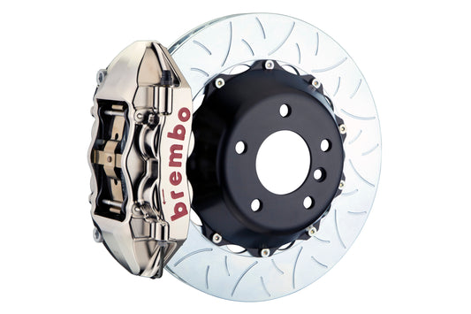 Brembo GT Systems 4 Piston Rear Big Brake Kit Nickle Plated Slotted Rotors - 2008-2015 Mitsubishi Evo X