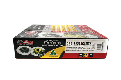 DBA 5000 Series Drilled/Slotted Rotor Single Front Gold - 2003-2006 Mitsubishi Evo 8/9