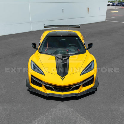2023-Up Corvette C8 Z06 Z07 DRY CARBON FIBER Extended Package Front Lip & Canards