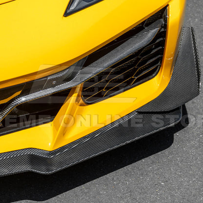 2023-Up Corvette C8 Z06 Z07 DRY CARBON FIBER Extended Package Front Lip & Canards