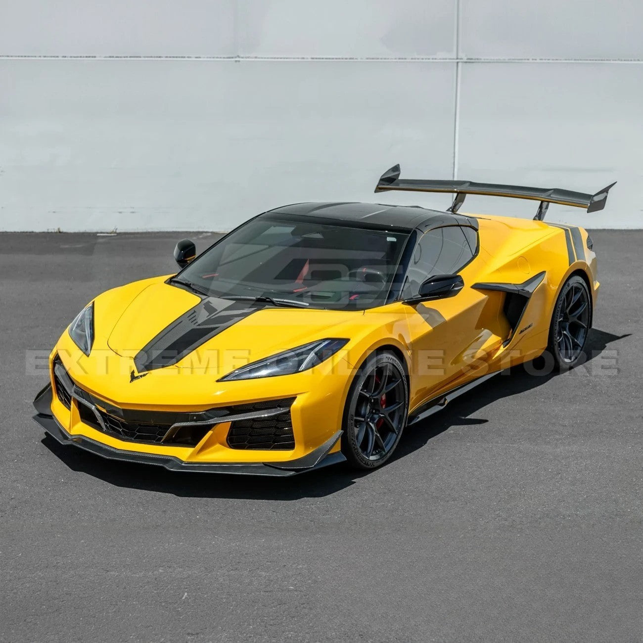 2023-Up Corvette C8 Z06 Z07 DRY CARBON FIBER Extended Package Front Lip & Canards