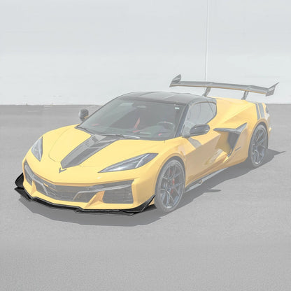 2023-Up Corvette C8 Z06 Z07 DRY CARBON FIBER Extended Package Front Lip & Canards