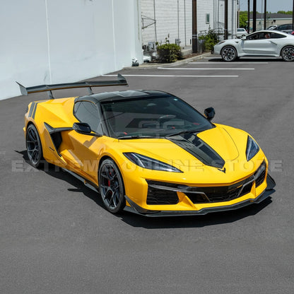 2023-Up Corvette C8 Z06 Z07 DRY CARBON FIBER Extended Package Front Lip & Canards