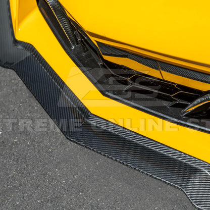 2023-Up Corvette C8 Z06 Z07 DRY CARBON FIBER Extended Package Front Lip & Canards