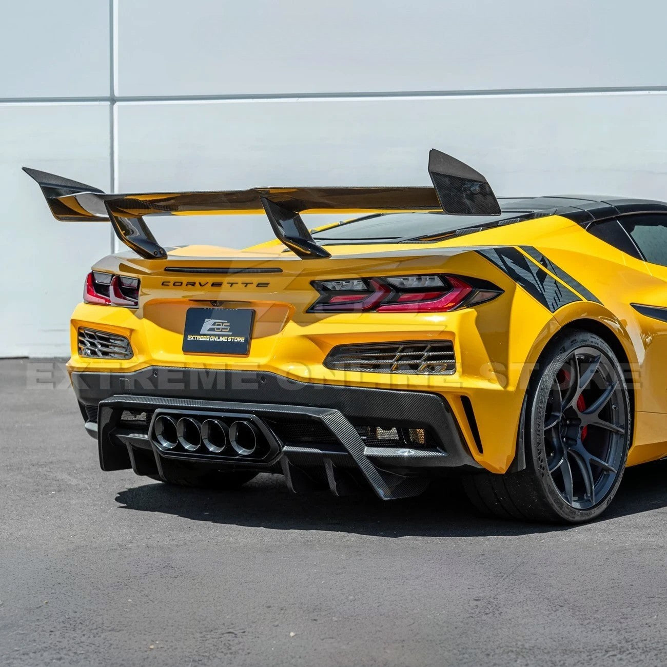 2023-Up Corvette C8 Z06 dry CARBON FIBER Rear Bumper Finned Diffuser