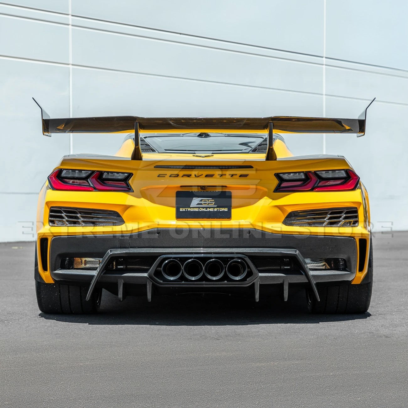 2023-Up Corvette C8 Z06 dry CARBON FIBER Rear Bumper Finned Diffuser