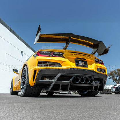 2023-Up Corvette C8 Z06 dry CARBON FIBER Rear Bumper Finned Diffuser