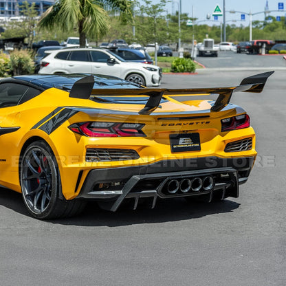 2023-Up Corvette C8 Z06 dry CARBON FIBER Rear Bumper Finned Diffuser