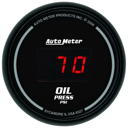 Autometer Sport-Comp Digital Oil Pressure Gauge Red LED 52mm - Universal